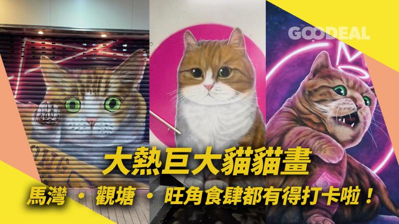 大熱巨大貓貓畫｜馬灣·觀塘·旺角食肆都有得打卡啦！